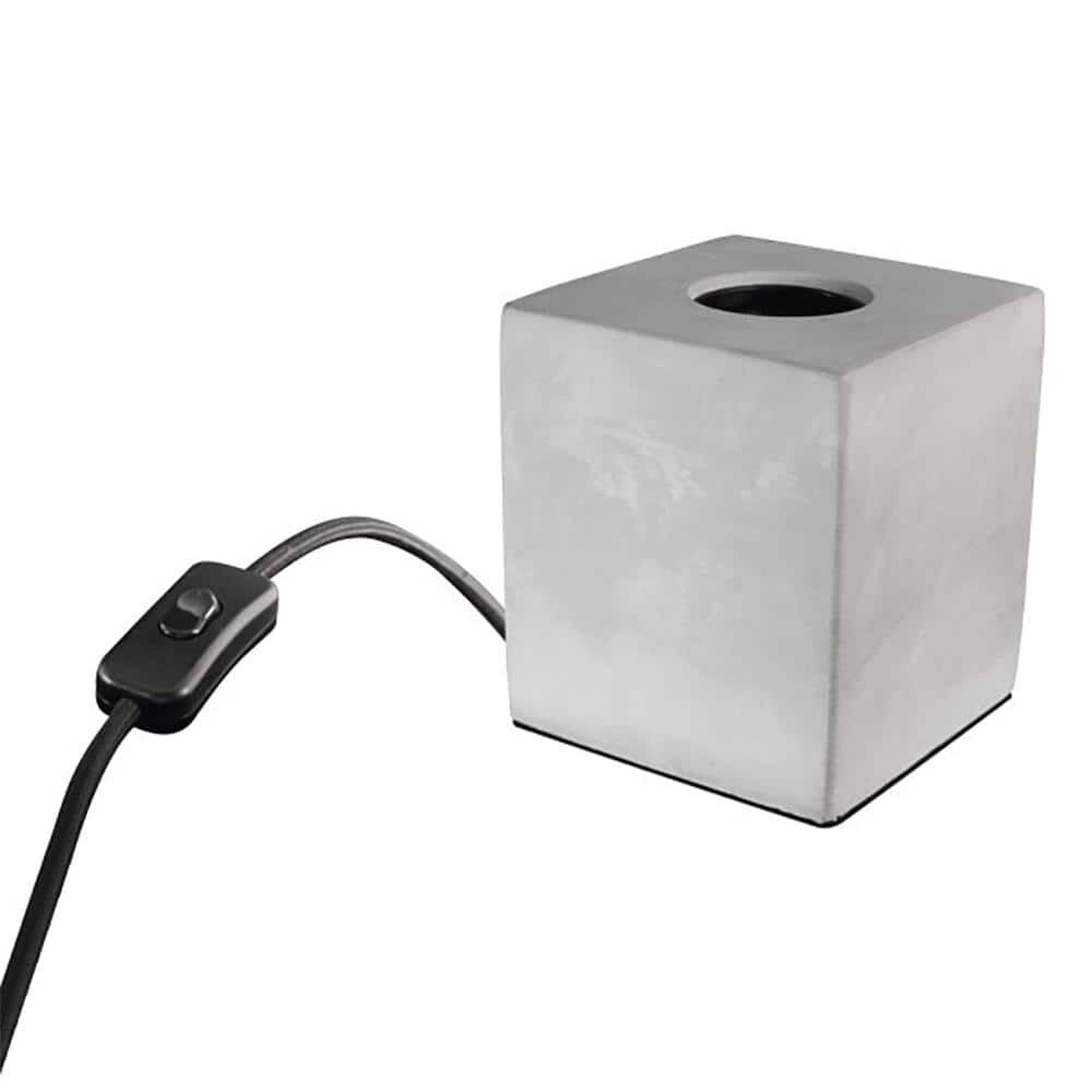 Gray 60W Industrial Style Table Cube Lamp Base CUBE1