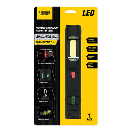 Rechargeable Handheld LED Worklight W/ Laser Level WORK500LZBAT