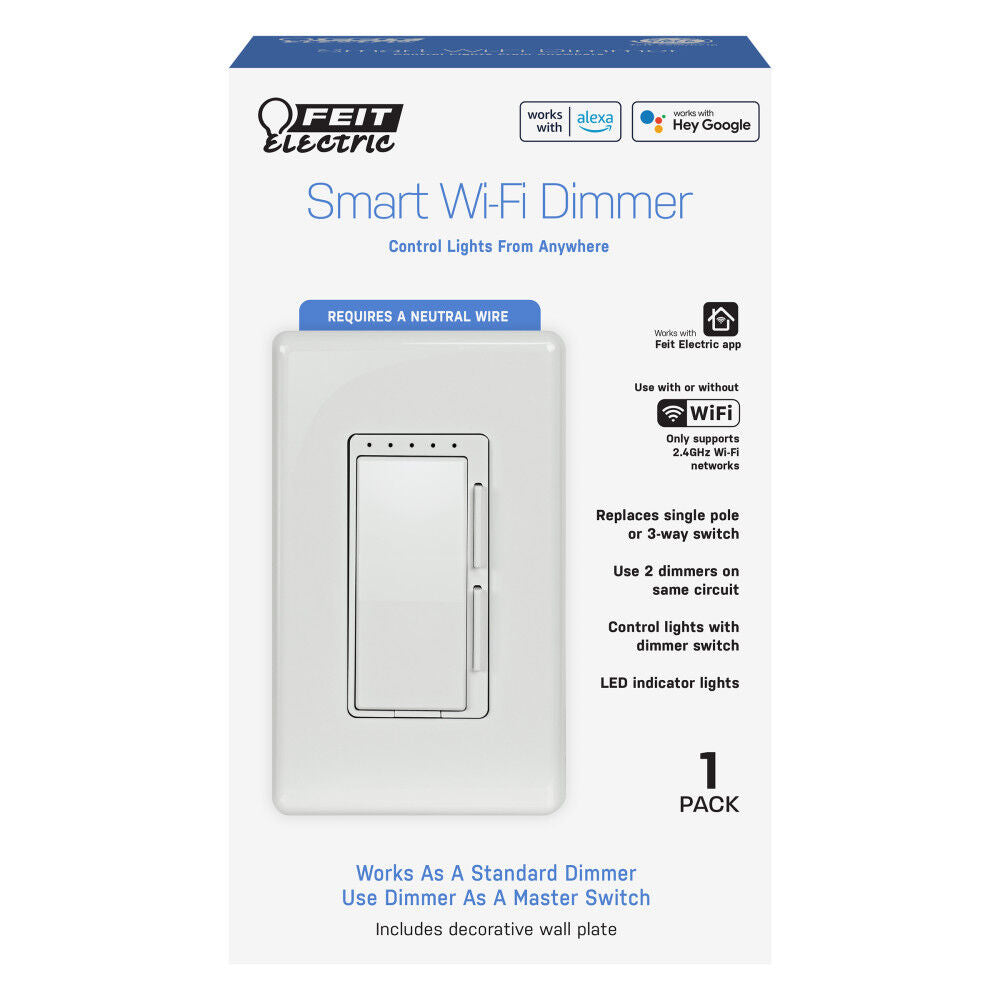 White 120V 150/450W Smart WiFi Dimmer DIM/WIFI