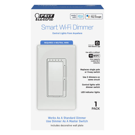 White 120V 150/450W Smart WiFi Dimmer DIM/WIFI