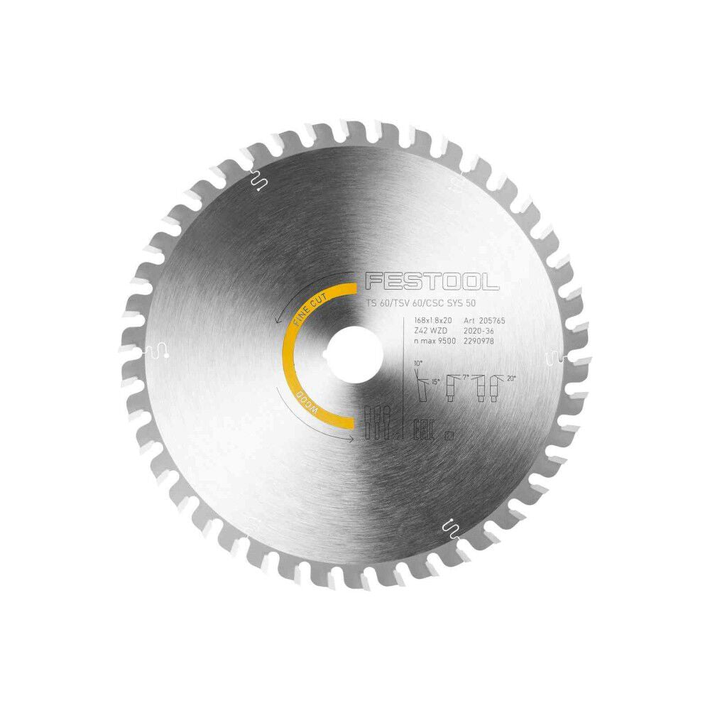 HW 168 mm 42T Saw Blade For Wood Fine Cut 205772