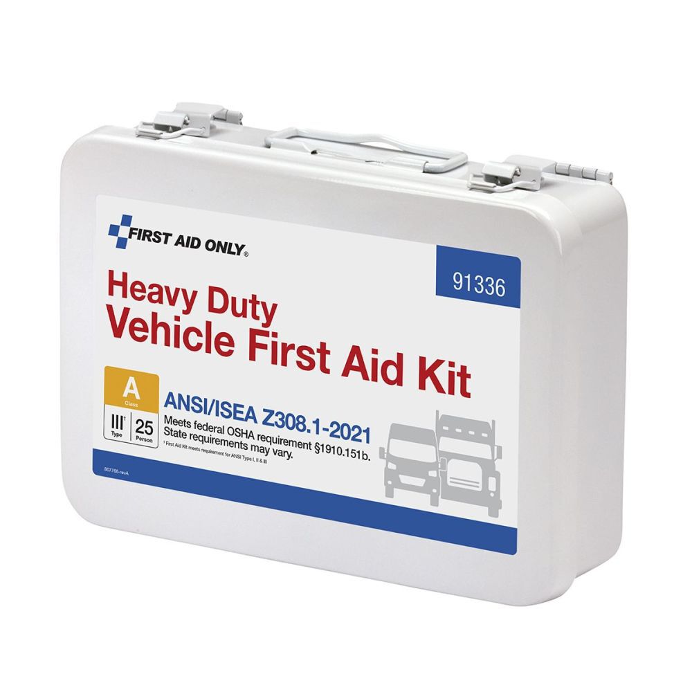 First Aid Kit 25 Person Heavy Duty Metal Portable 91336