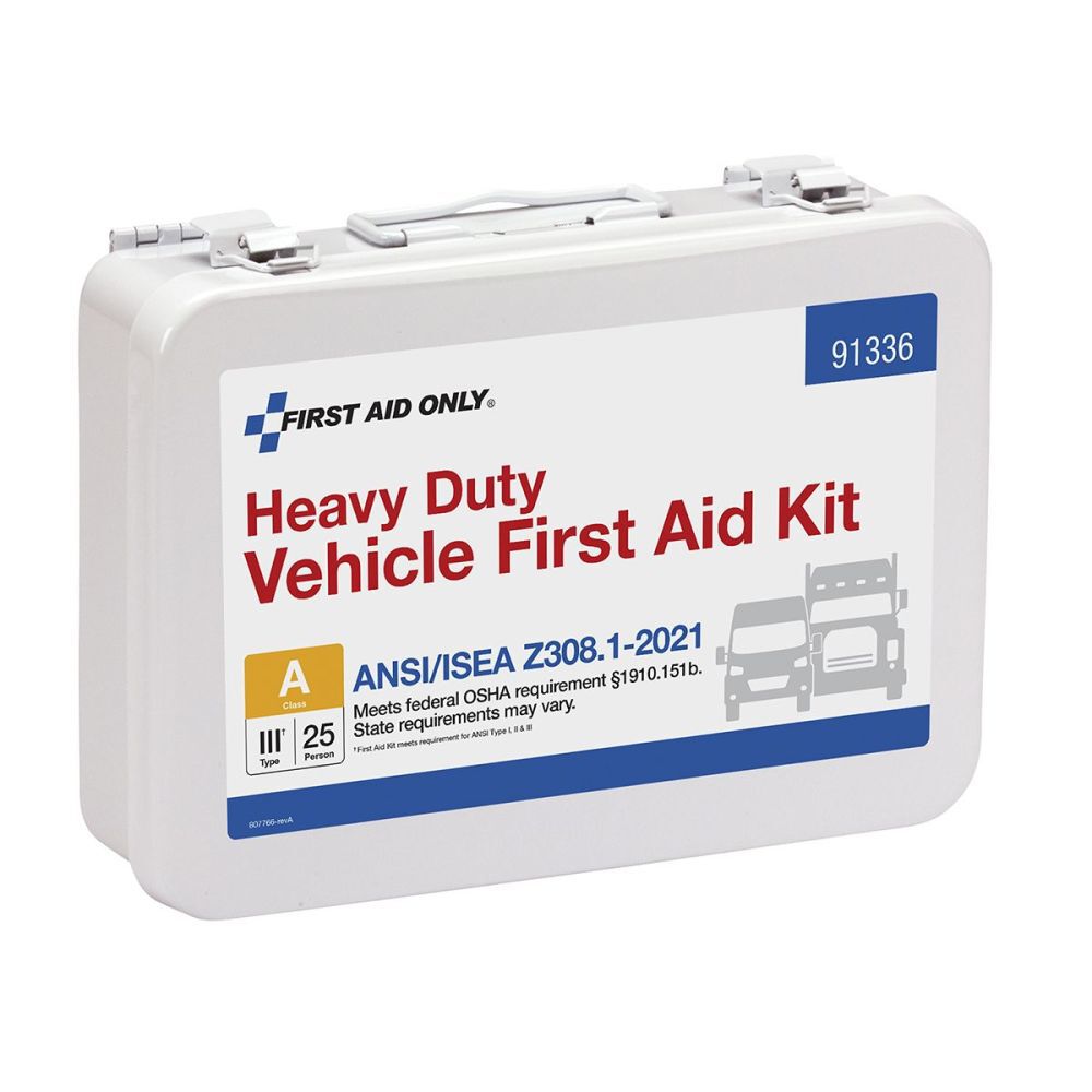 First Aid Kit 25 Person Heavy Duty Metal Portable 91336