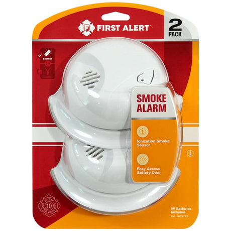 Alert Battery Operated Ionization Smoke Alarm 2pk 1039792