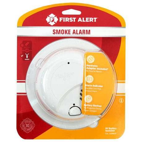 Alert Hardwired 120-Volt AC Smoke Alarm with Adapter Plugs 1039809