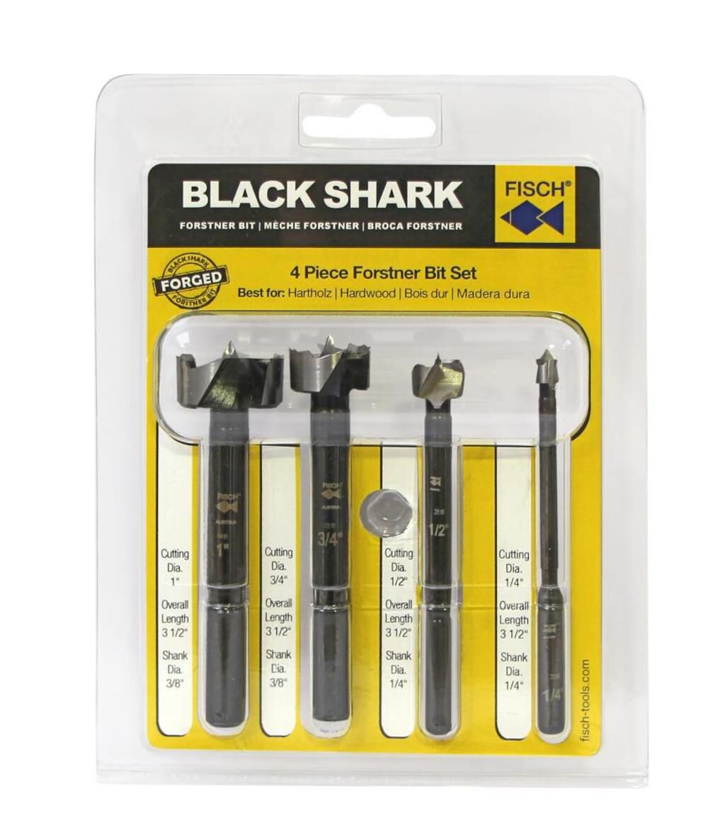 Black Shark 4 Piece Imperial Set In Blister Incl. 1/4 in - 1 in Diameter FSA-367178