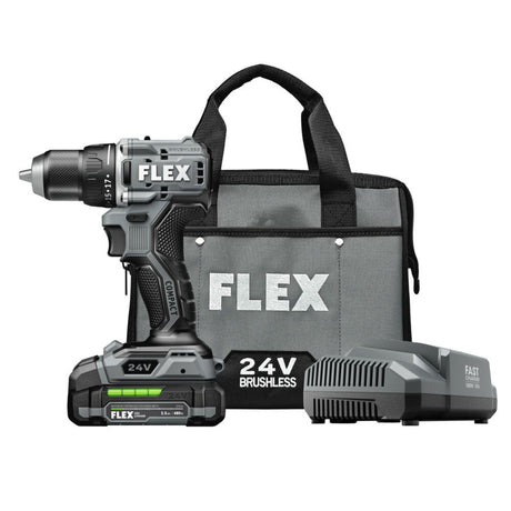 COMPACT 24-volt 1/2-in Brushless Cordless Drill (1-Battery Included, Charger Included and Soft Bag included) FX1131-1A