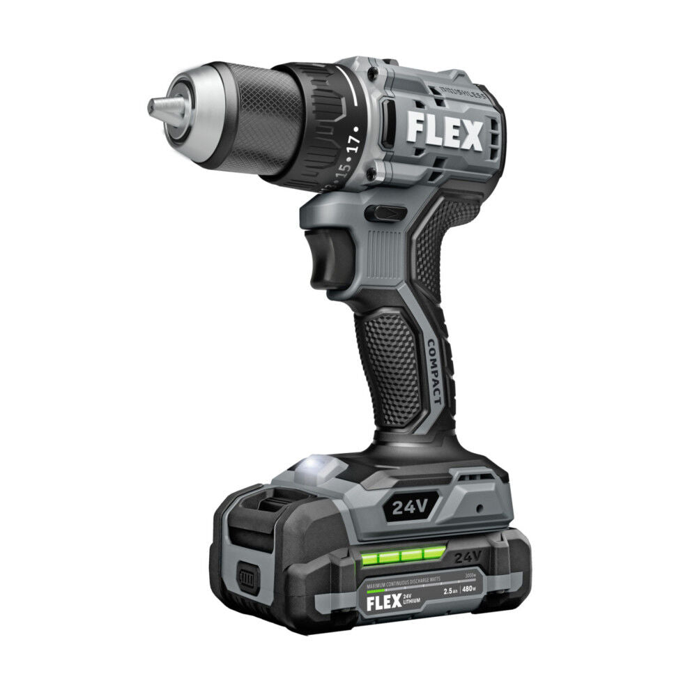 COMPACT 24-volt 1/2-in Brushless Cordless Drill (1-Battery Included, Charger Included and Soft Bag included) FX1131-1A