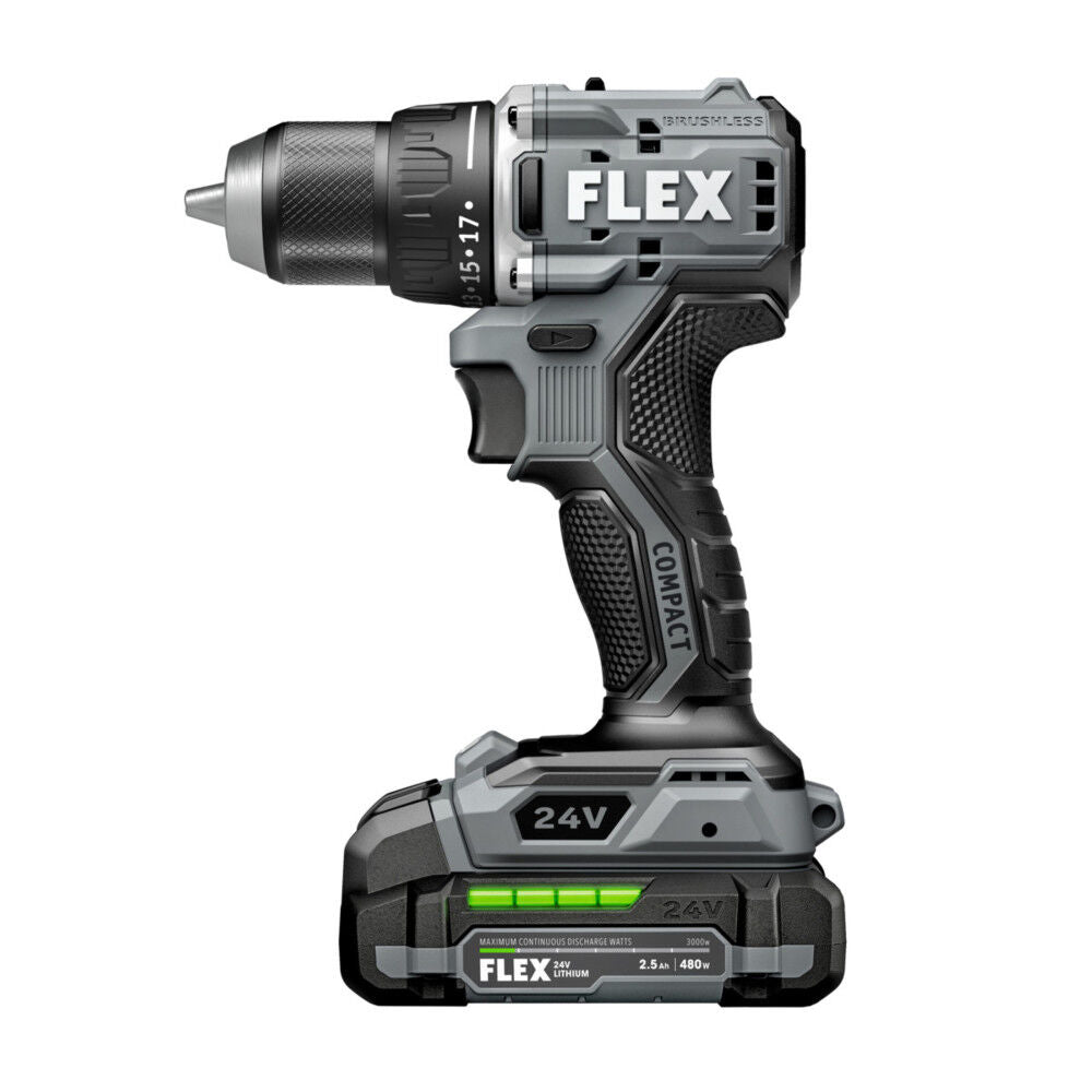 COMPACT 24-volt 1/2-in Brushless Cordless Drill (1-Battery Included, Charger Included and Soft Bag included) FX1131-1A