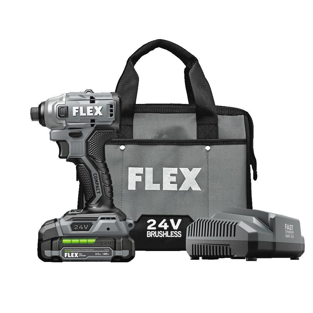 COMPACT 24-volt 1/4-in Brushless Cordless Impact Driver (1-Battery Included, Charger Included and Soft Bag included) FX1331-1A