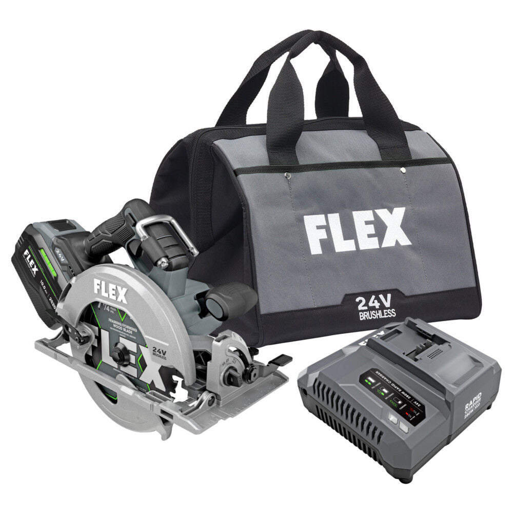 24-volt 7-1/4-in Brushless Cordless Circular Saw Kit (1-Battery & Charger Included) FX2141-1J