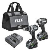 24-volt 2-Tool Brushless Power Tool Combo Kit with Soft Case (2-Batteries Included and Charger Included) FXM202-2G