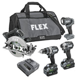 24-volt 4-Tool Brushless Power Tool Combo Kit with Soft Case (2-Batteries Included and Charger Included) FXM403-2G