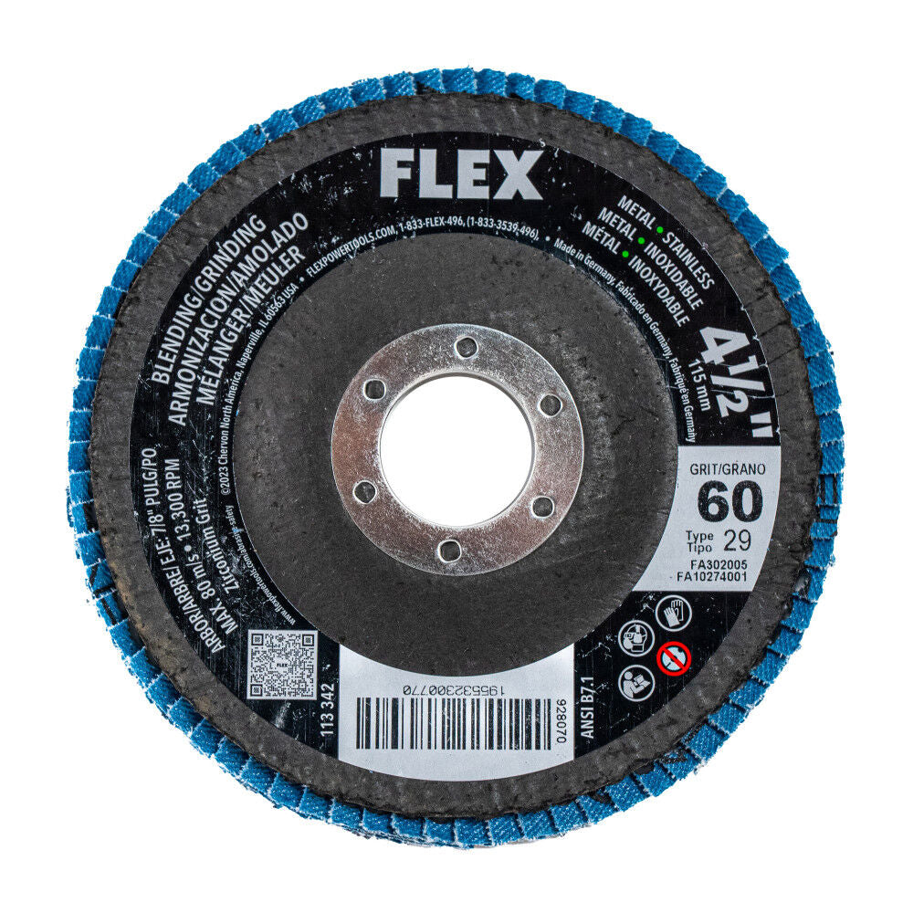 4-1/2 Inch Blending/Grinding 60 Grit Flap Disc 10pk FA302005-10