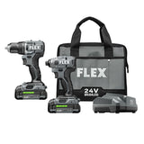 COMPACT 24-volt 2-Tool Brushless Power Tool Combo Kit with Soft Case (2-Batteries Included and Charger Included) FXM205-2A