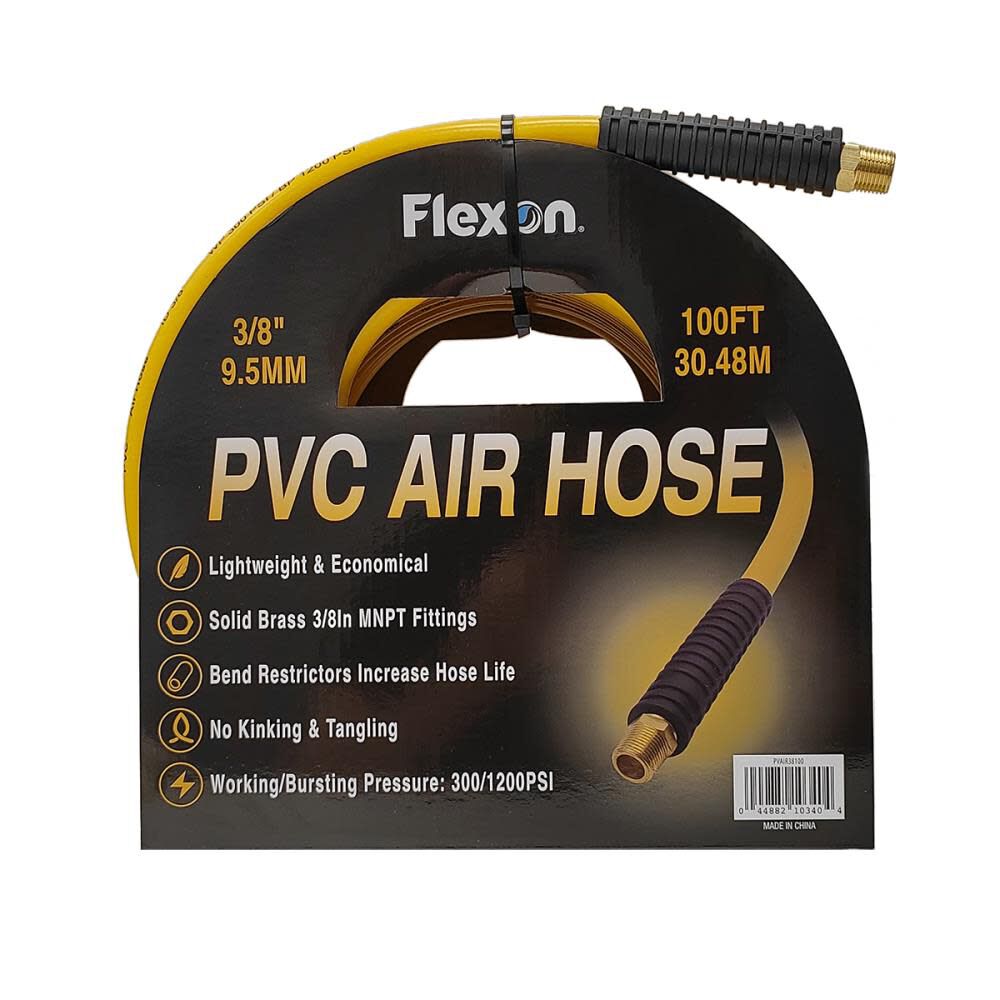 PVC Air Hose, 3/8 Inch x 100ft PVAIR38100