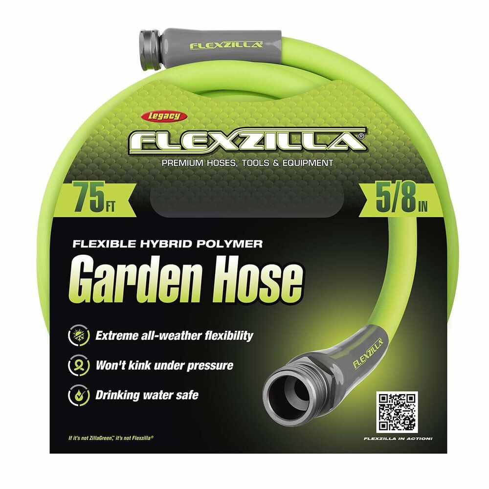 5/8in x 75' ZillaGreen Garden Hose with 3/4in GHT ends HFZG575YW