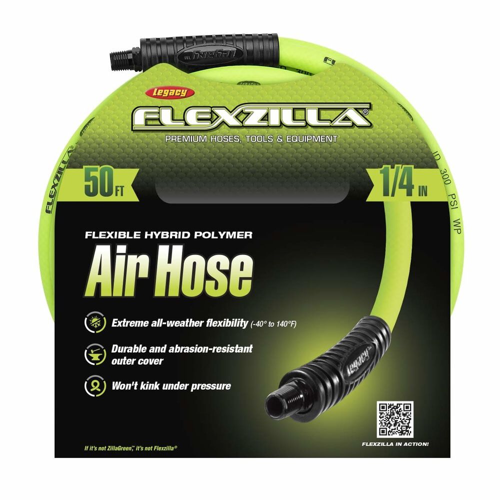 Air Hose, 1/4-in x 50-ft, 1/4-in Mnpt Fittings HFZ1450YW2