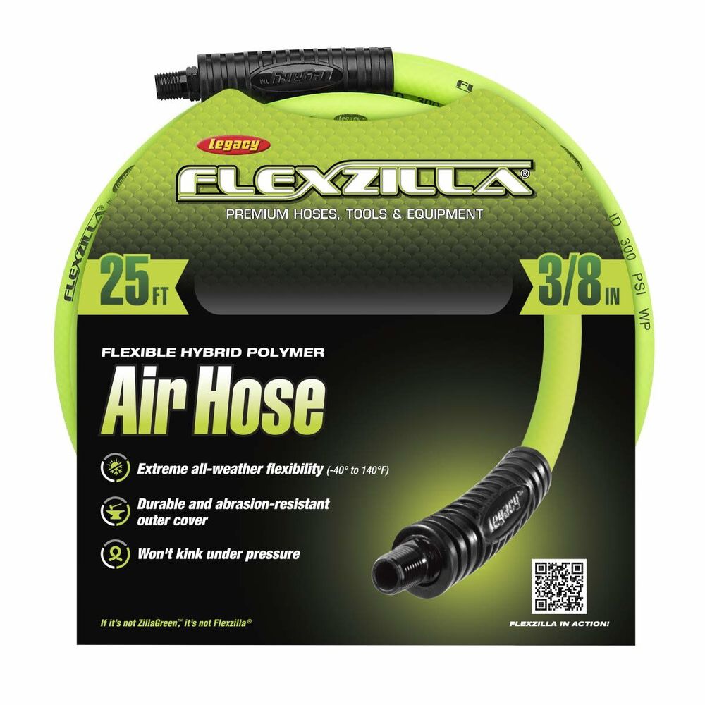 Air Hose, 3/8-in x 25-ft, 1/4-in Mnpt Fittings HFZ3825YW2