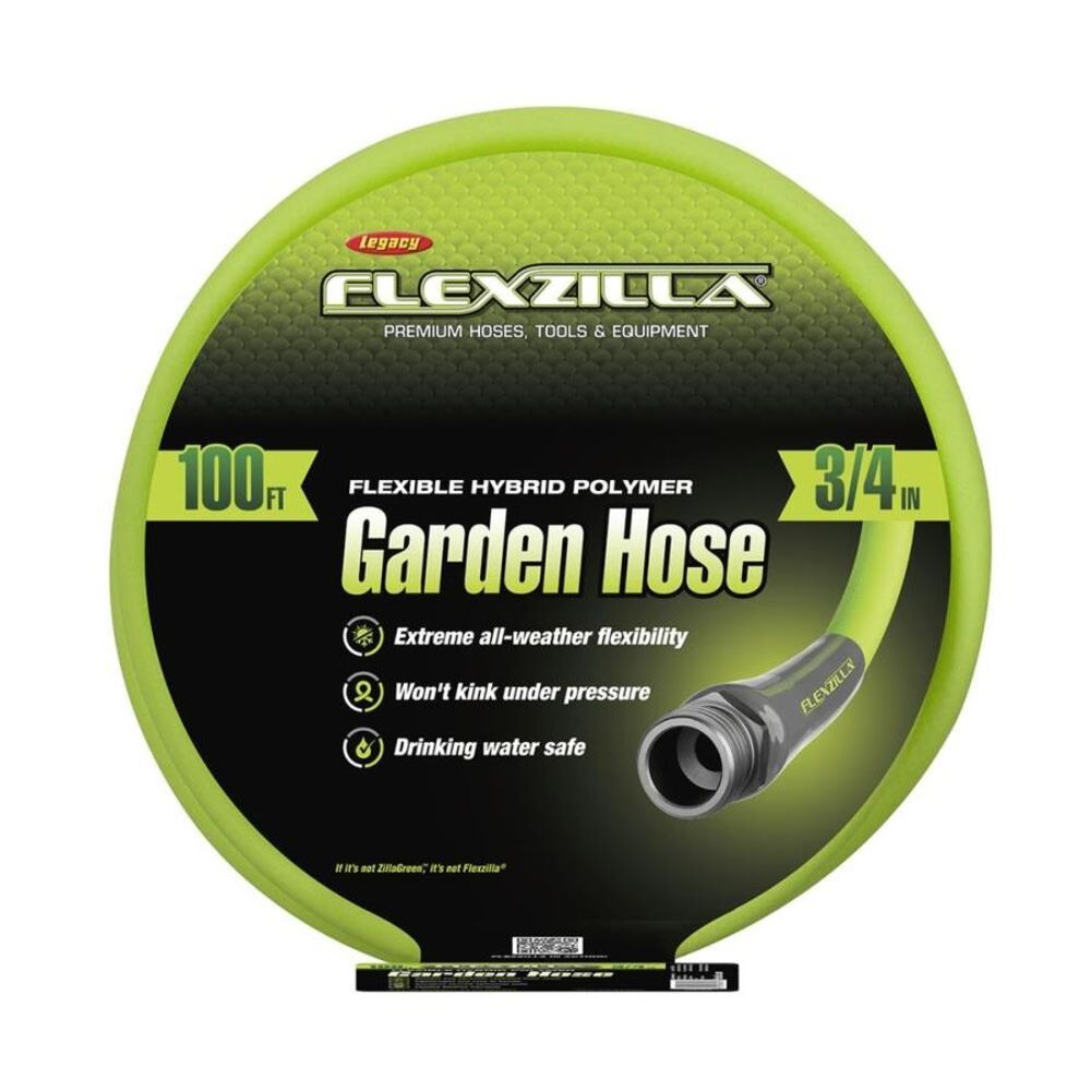 Garden Hose 3/4in x 100' 3/4in - 11 1/2 GHT Fittings HFZG6100YW