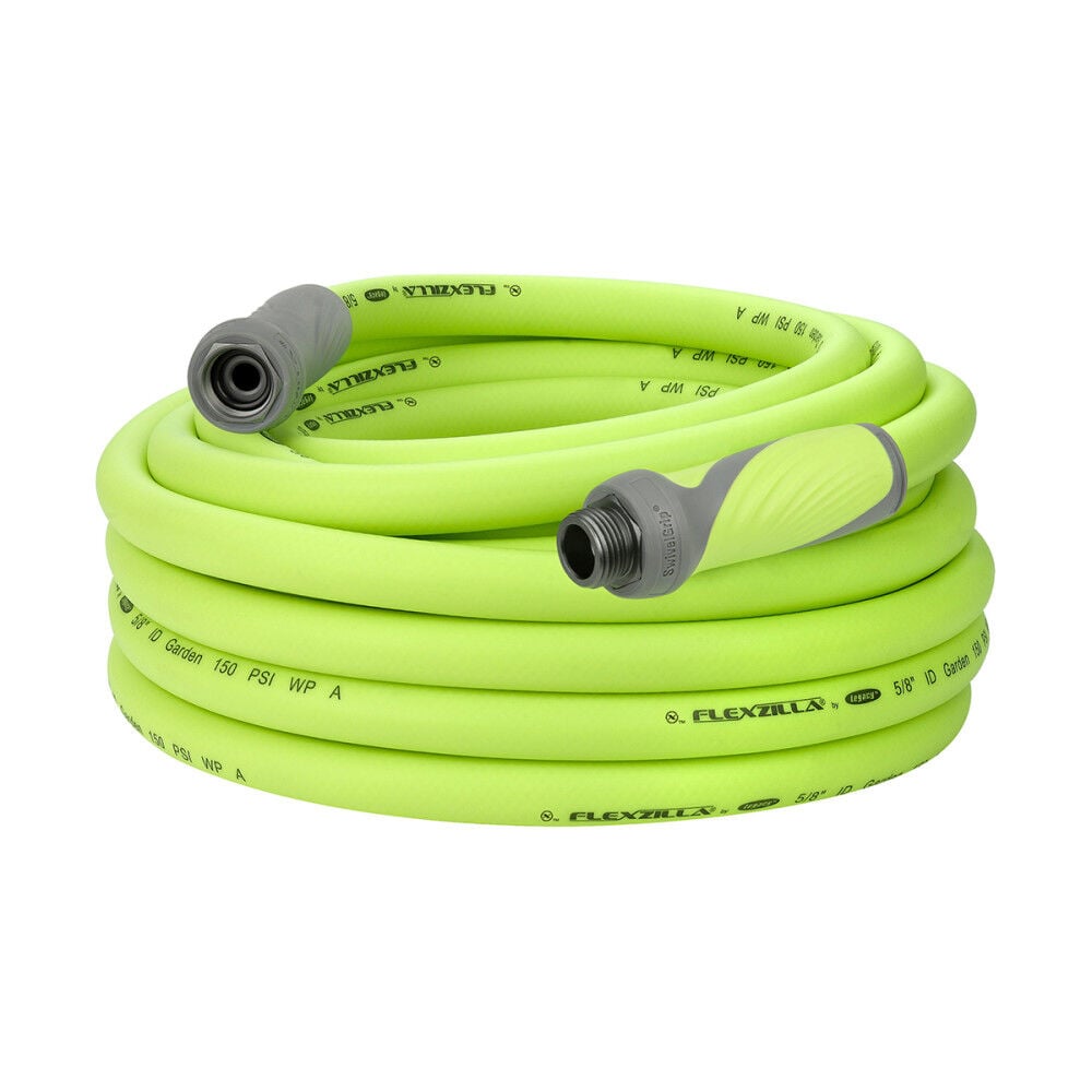 SwivelGrip Garden Hose, 5/8 Inch x 50 Feet, 3/4 Inch - 11 1/2 GHT Fittings, ZillaGreen HFZG550YWS