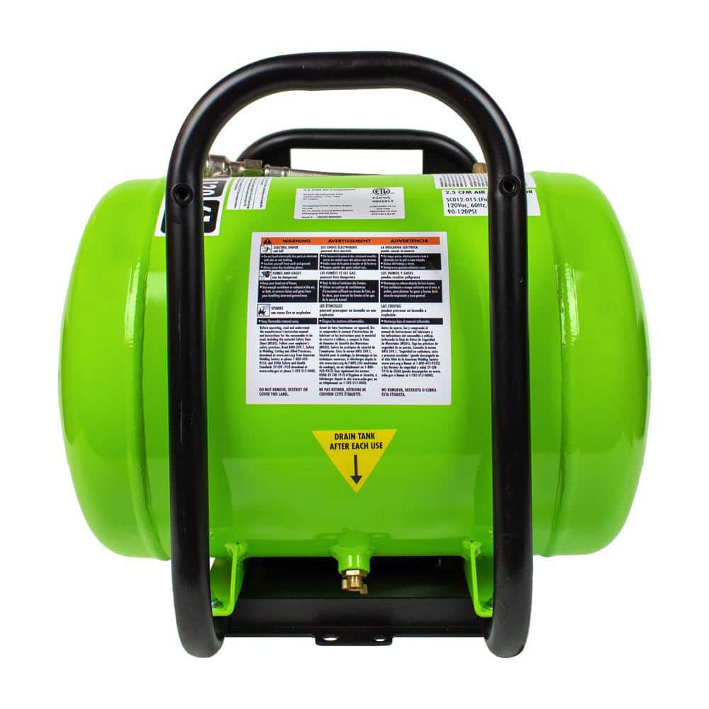 Fornair 120 Psi 2.5 Cfm 1HP 4 Gallon Oil-Free Air Compressor 550