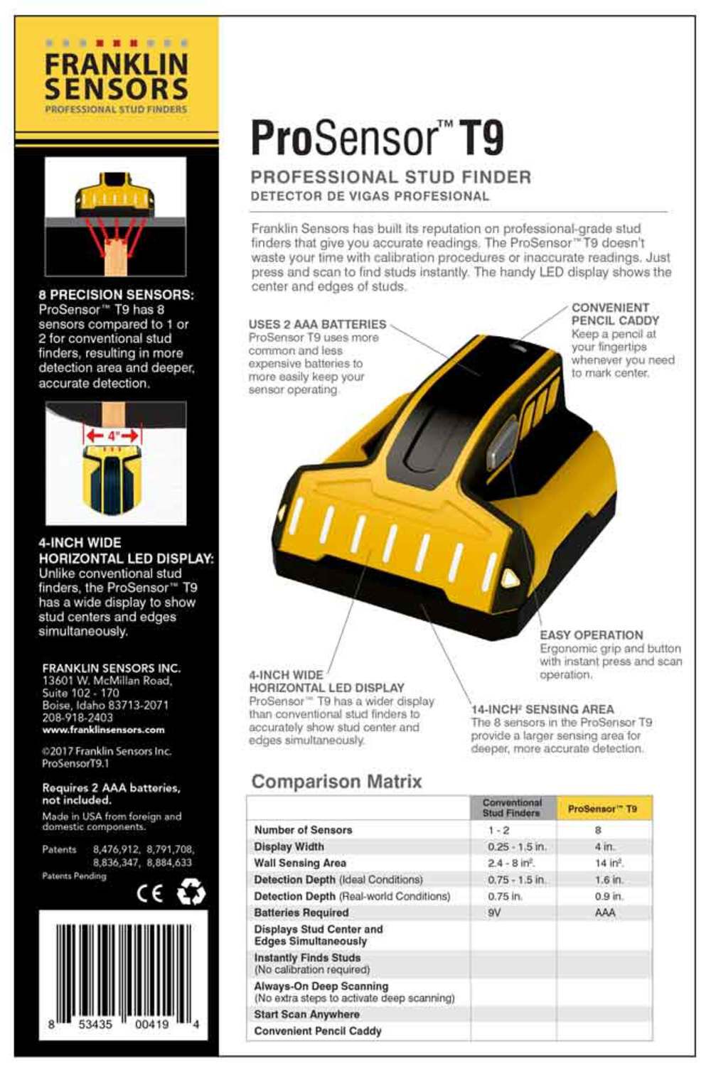 ProSensor Stud Finder T9