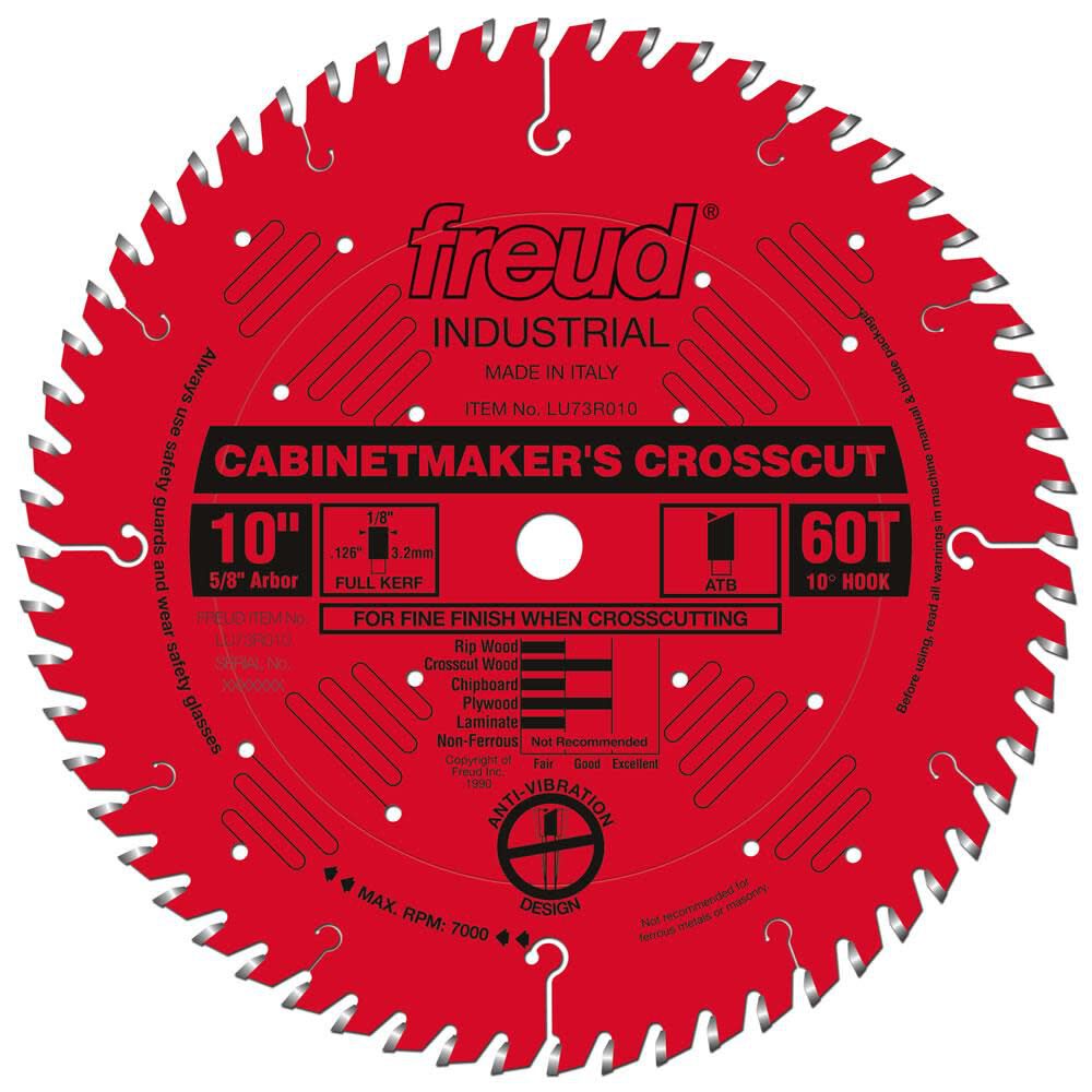 10 In. x 60T Cabinetmakers Crosscut Blade LU73R010