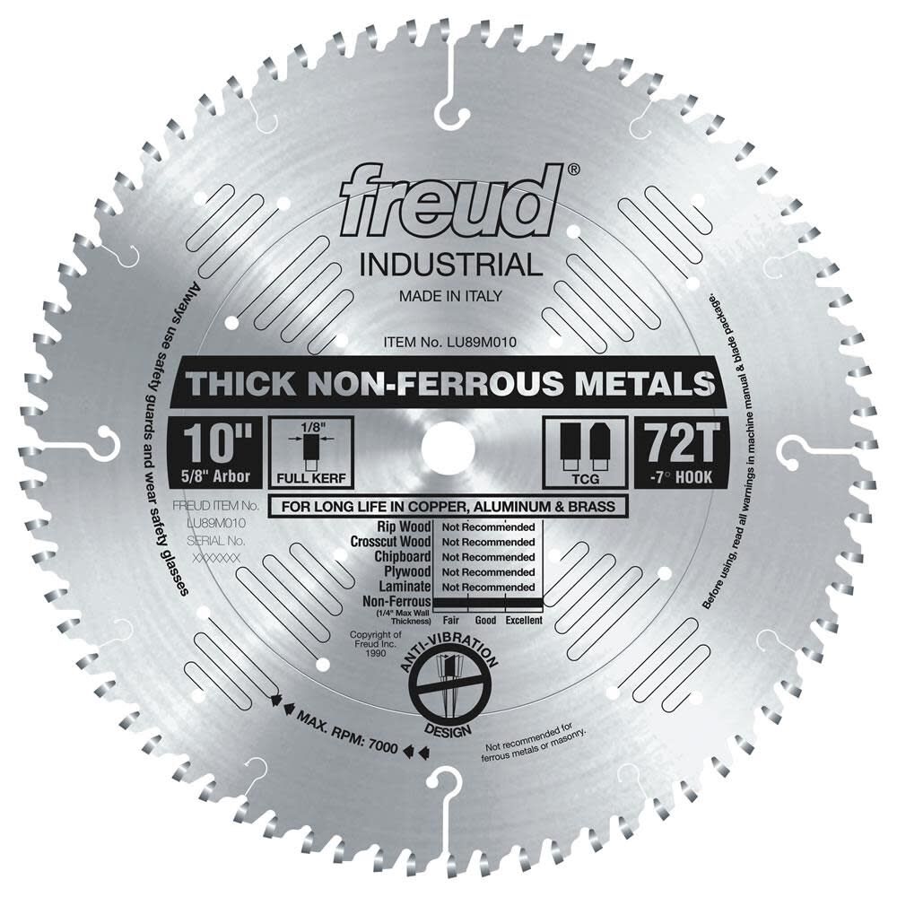 10in Thick Non-Ferrous Metal Blade LU89M010