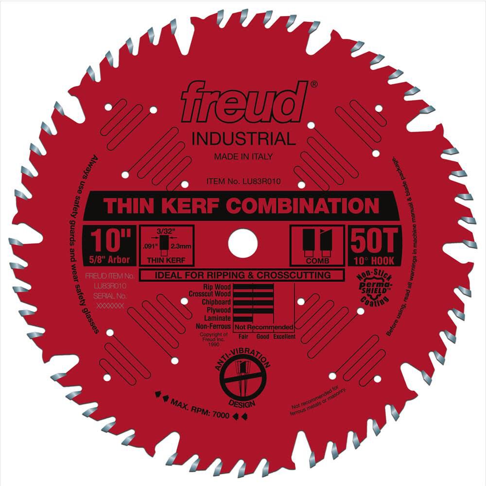 10in Thin Kerf Combination Blade with Perma-SHIELD Coating LU83R010