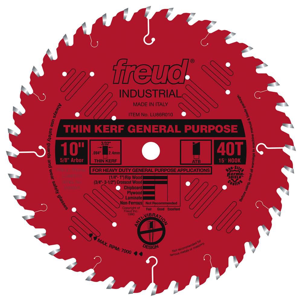 10in Thin Kerf General Purpose Blade with Perma-SHIELD Coating LU86R010