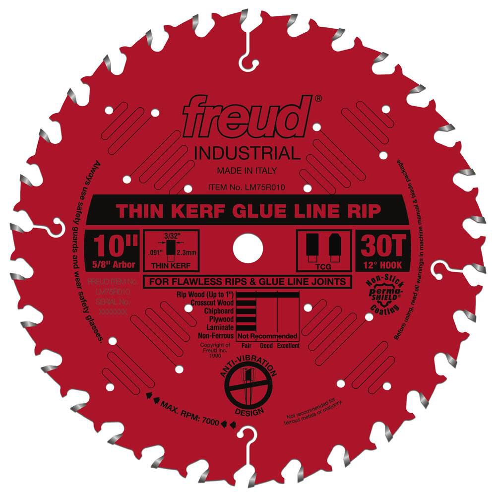 10in Thin Kerf Glue Line Rip Blade LM75R010