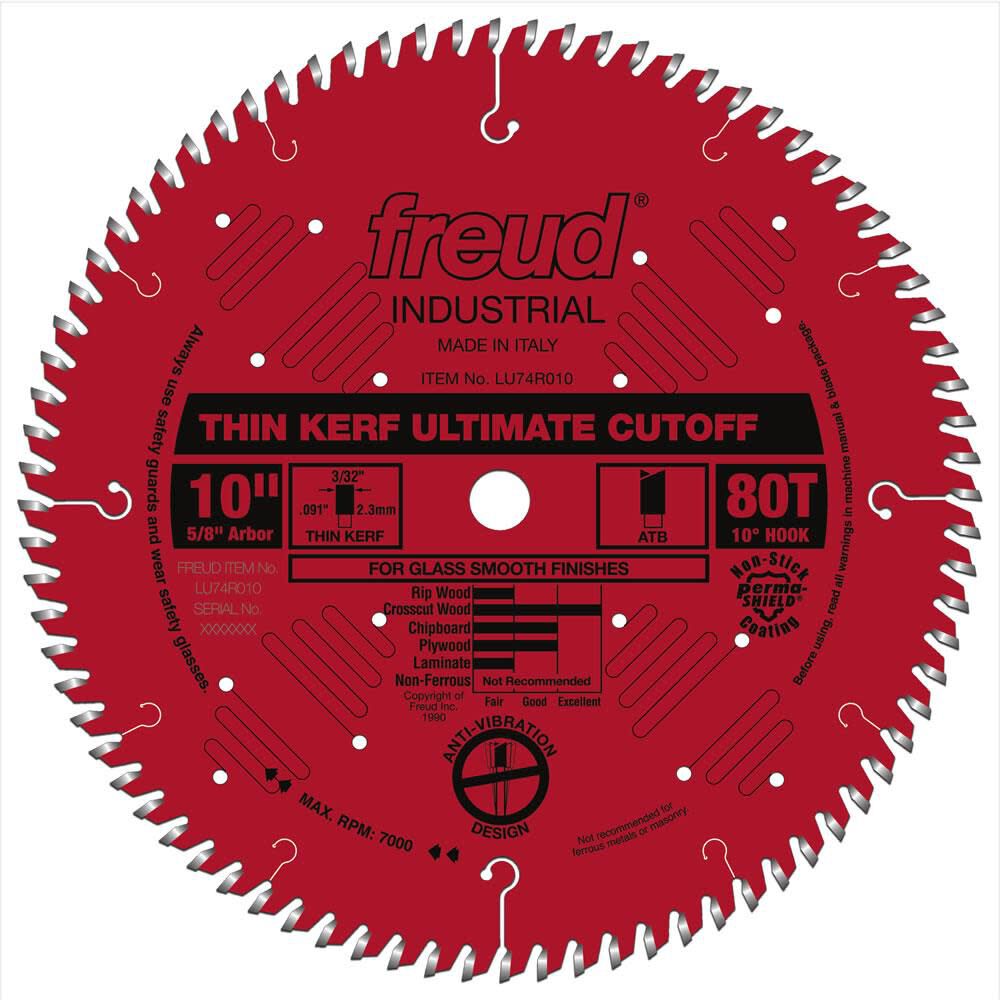 10in Thin Kerf Ultimate Cut-Off Blade with Perma-SHIELD Coating LU74R010