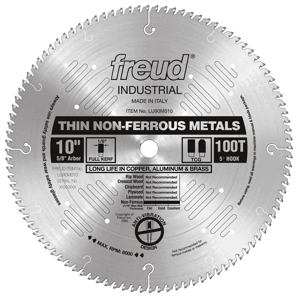 10in Thin Stock Non-Ferrous Metal Blade LU90M010