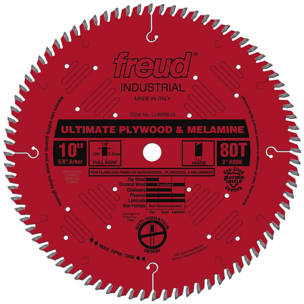 10in Ultimate Plywood & Melamine Blade with Perma-SHIELD Coating LU80R010