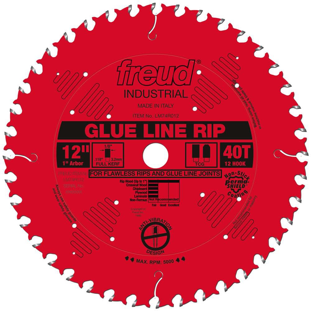 12 In. x 40T Glue Line Ripping Blade LM74R012