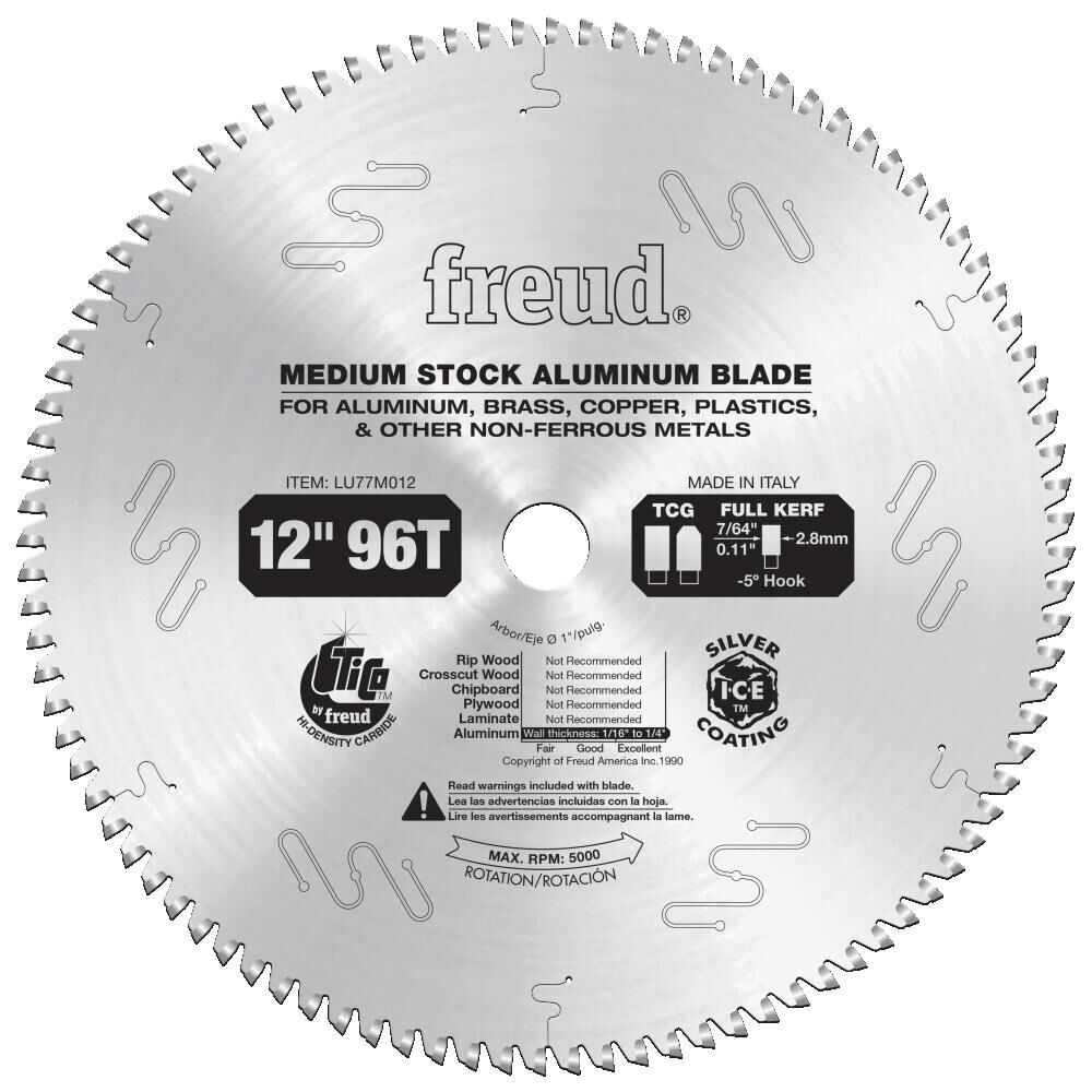 12in 96T Medium Stock Aluminum Blade LU77M012