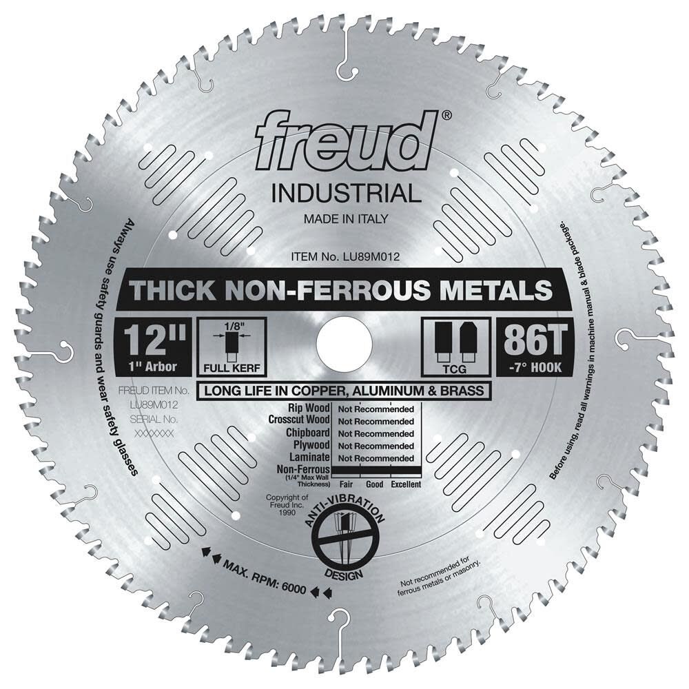 12in Thick Non-Ferrous Metal Blade LU89M012