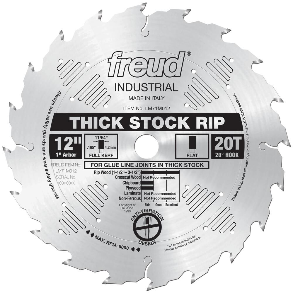 12in Thick Stock Rip Blade LM71M012