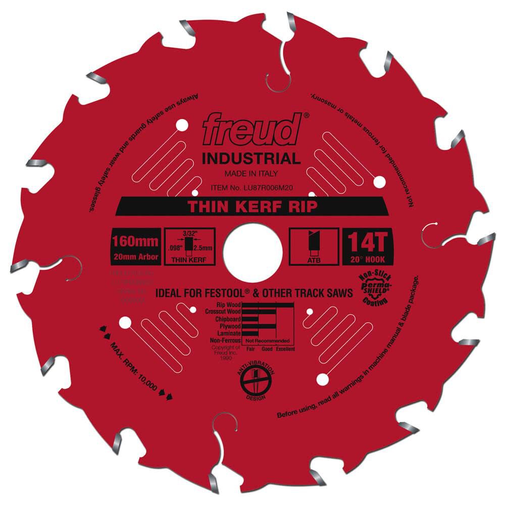 160 mm x 14T mm Thin Kerf Rip Blade LU87R006M20