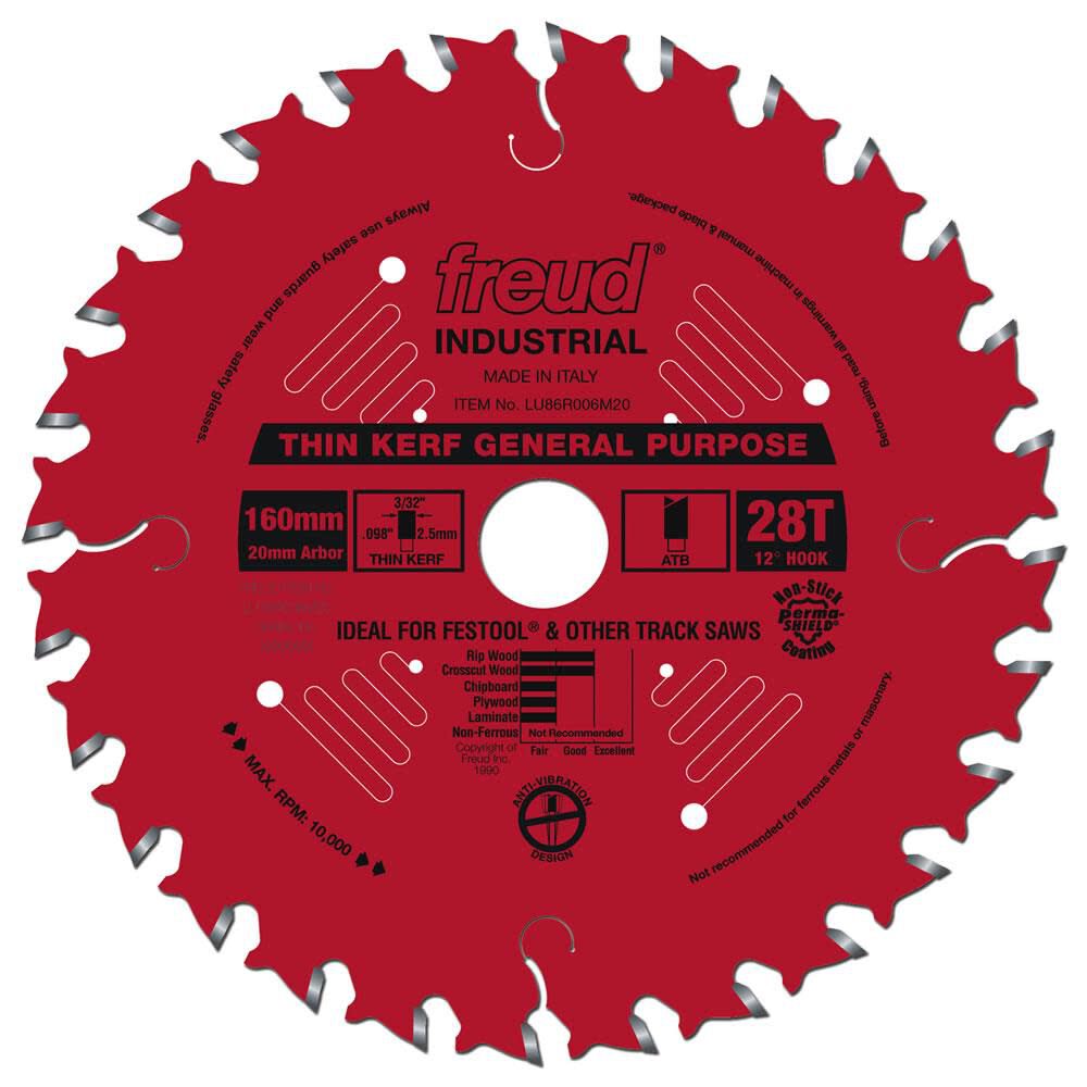 160 mm x 28T mm Thin Kerf General Purpose Blade LU86R006M20