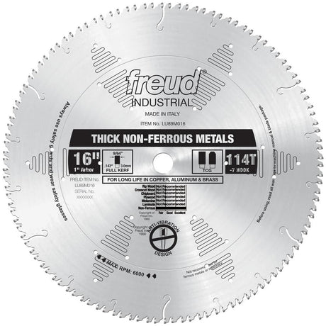 16in Thick Non-Ferrous Metal Blade LU89M016