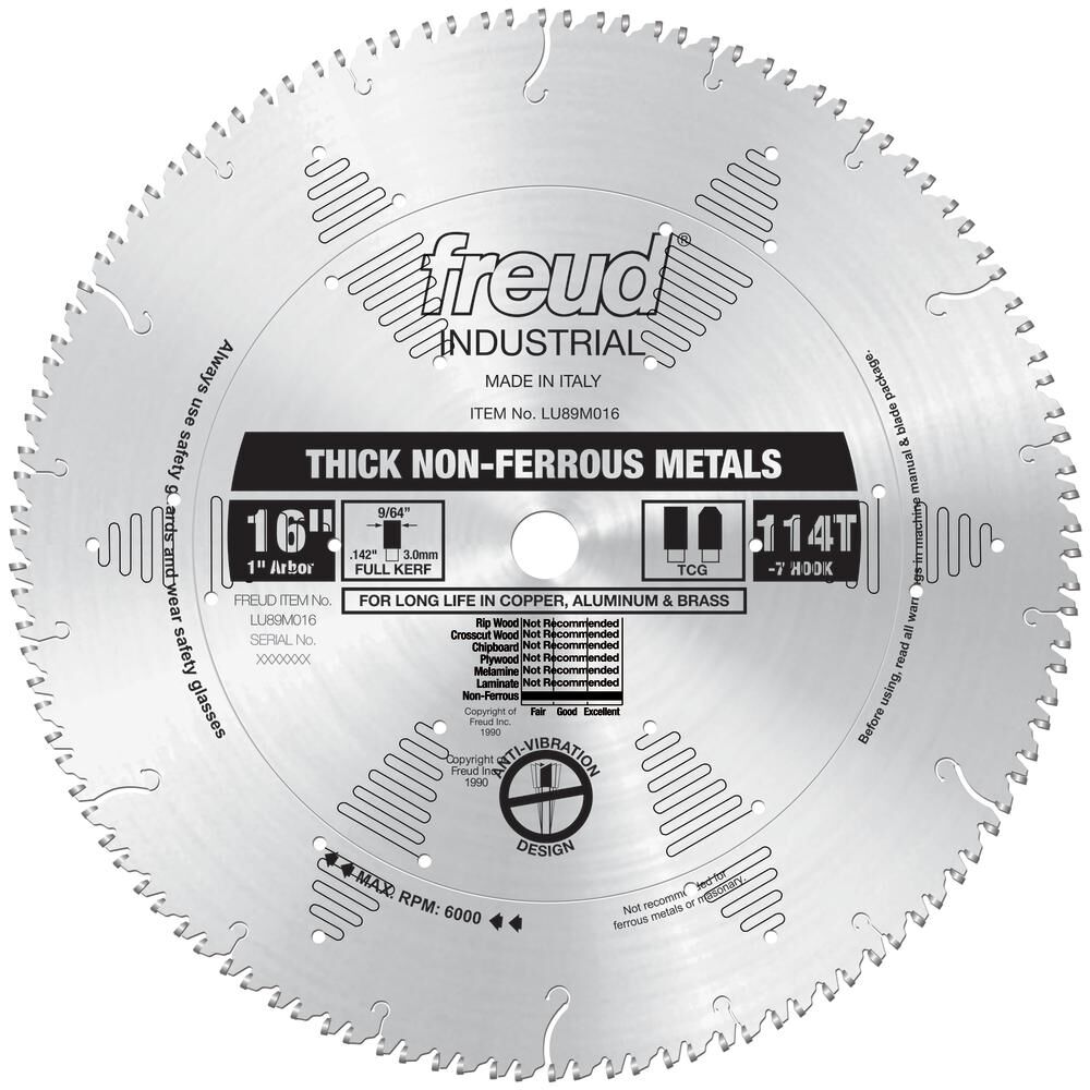 16in Thick Non-Ferrous Metal Blade LU89M016