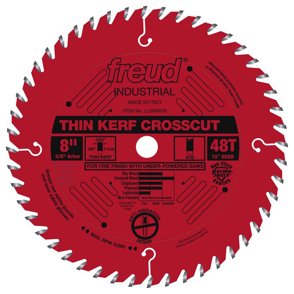 8in Thin Kerf Fine Finish Crosscut with Perma-SHIELD Coating LU88R008