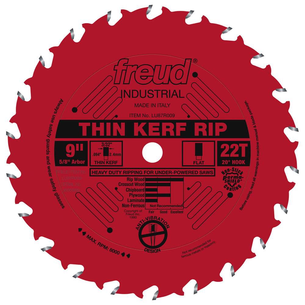 9in Thin Kerf Rip Blade with Perma-SHIELD Coating LU87R009