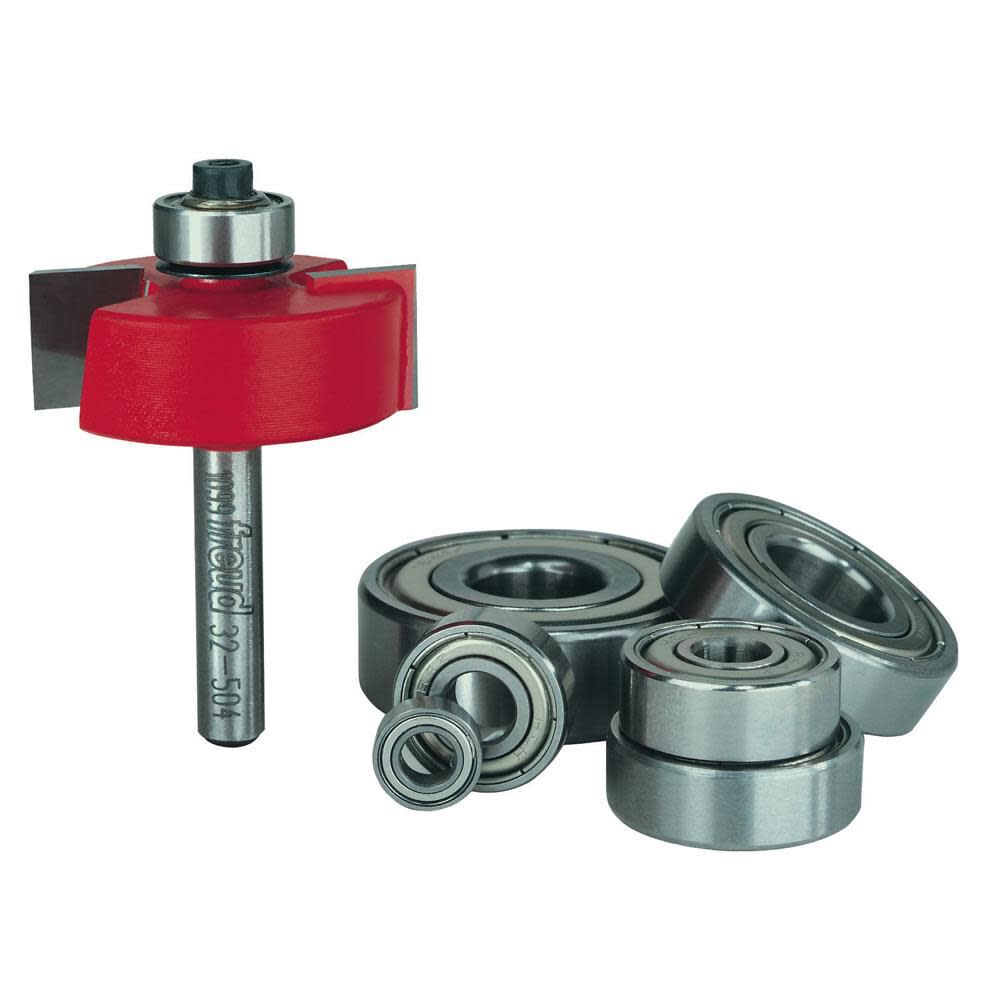 Rabbeting Bit Set with Interchangeable Bearings with 1/4 In. Shank 32-504