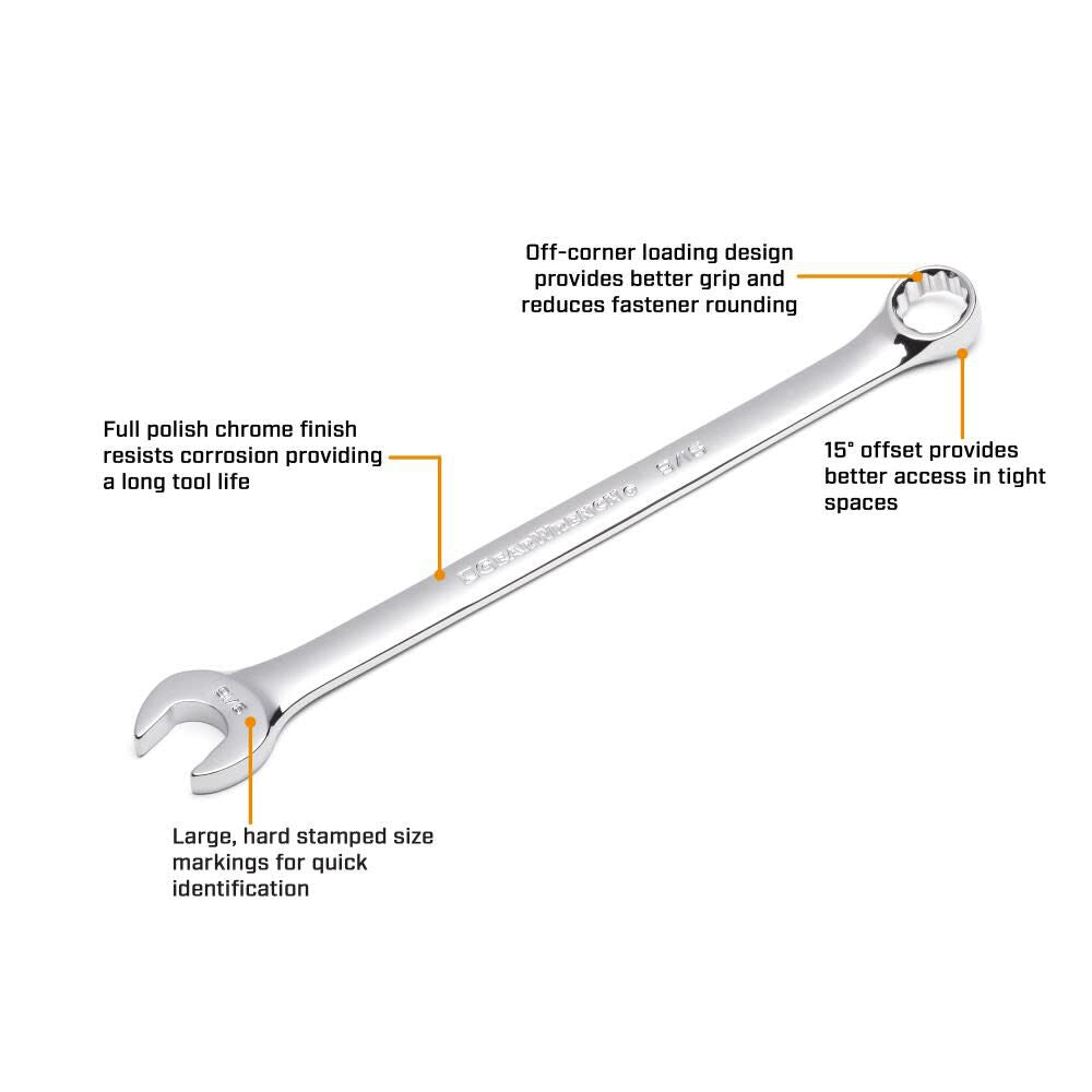 11 Pc. 12 Point Long Pattern Combination Wrench Set SAE 81934