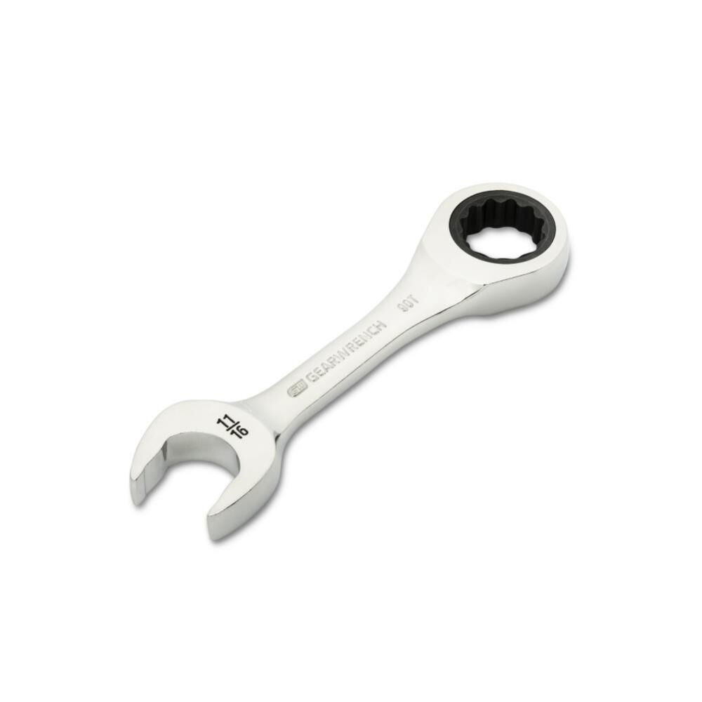 11/16 Inch 90-Tooth 12 Point Stubby Combination Ratcheting Wrench 86856