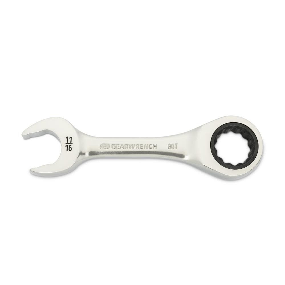 11/16 Inch 90-Tooth 12 Point Stubby Combination Ratcheting Wrench 86856