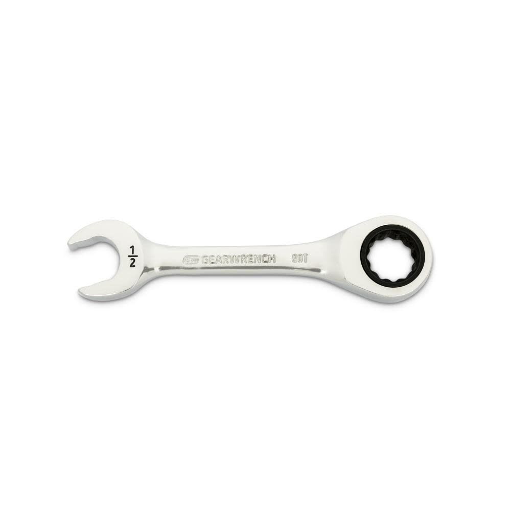 1/2 Inch 90-Tooth 12 Point Stubby Combination Ratcheting Wrench 86853